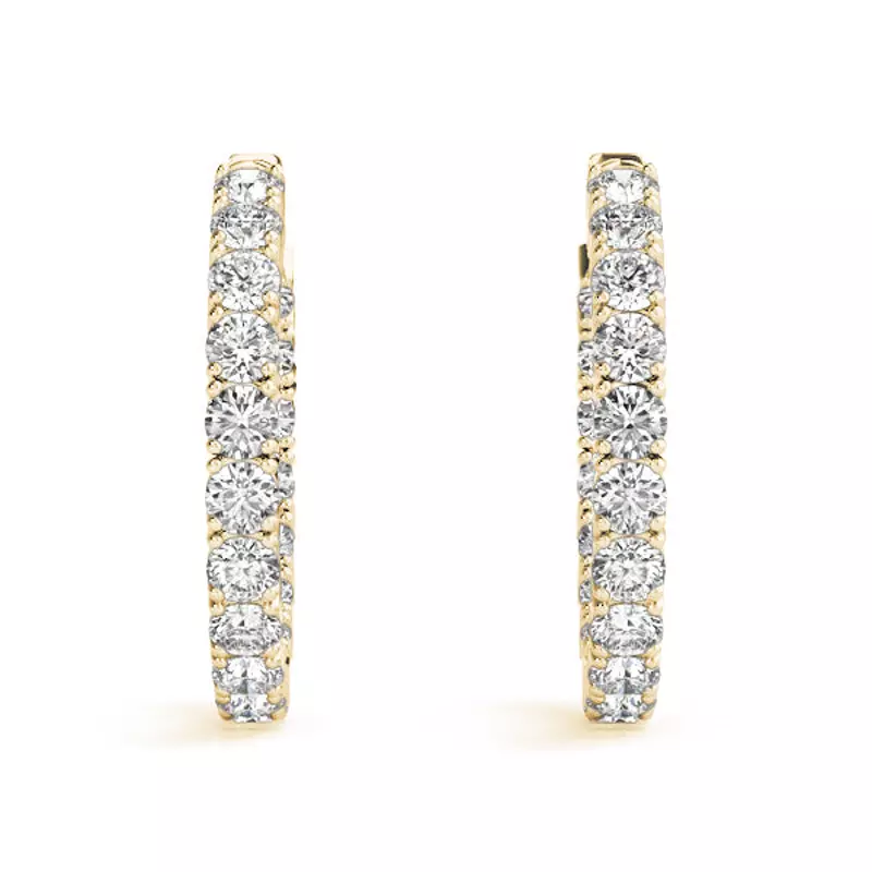 14K Yellow Gold Endless Lab Diamond Hoop Earrings (5 2/5 ct. tw.)